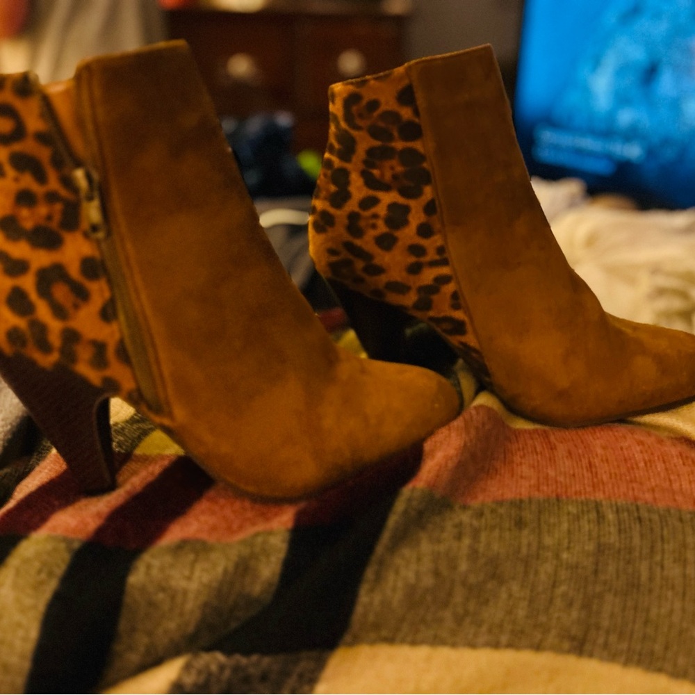 Leopard Print Ankle Boots